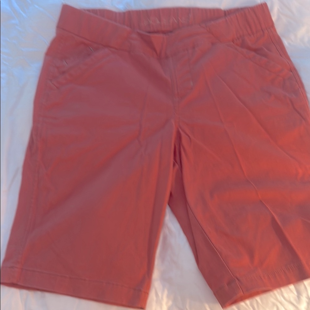 Like new JAG Sz12 Women's distressed Coral Shorts.  Longer thigh.Elastic waist.